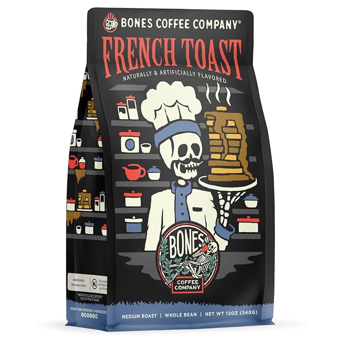 Bones Coffee Company French Toast, Sweet and Buttery Flavored Coffee