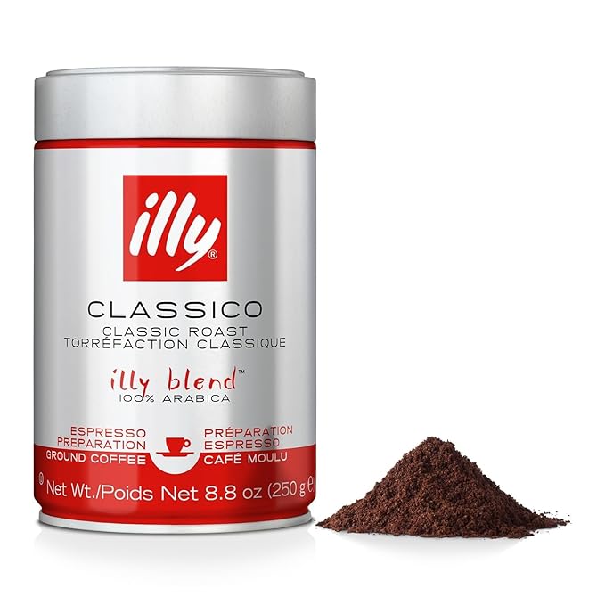 ILLY CAFFE Medium Roast Espresso Classico Ground Coffee, 8.8 OZ