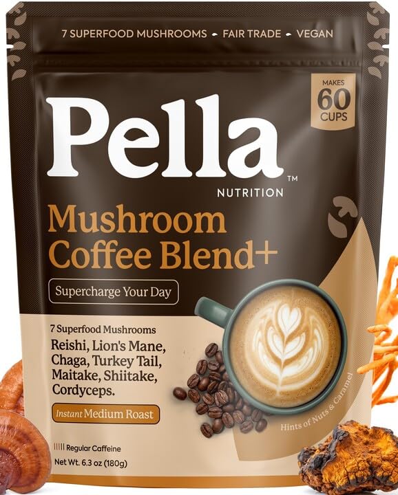 Pella Nutrition Organic Mushroom Coffee with 7 Superfoods